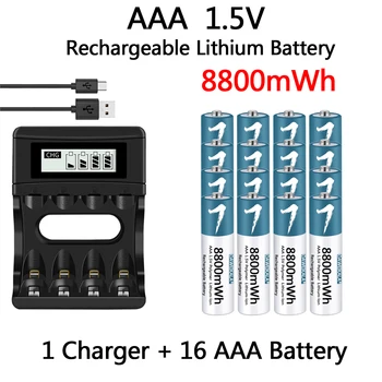 Батарея AAA 1,5 В Перезаряжаемая Полимерная Литий-ионная Батарея Батарея AAA для мыши с дистанционным управлением Электрическая игрушка с USB-зарядным устройством