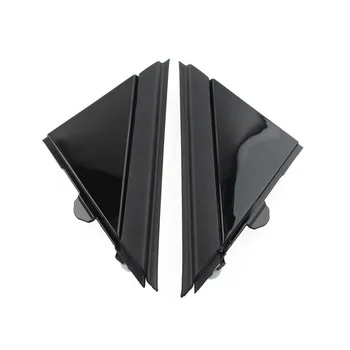 1 Пара Ярко-черных зеркал заднего вида с треугольным зеркалом Декоративная пластина 1SH17KX7AA 1SH16KX7AA для Fiat 500 2012-2019