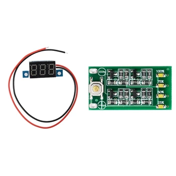 Мини-Цифровой Вольтметр LED Voltage Display Panel Meter 3.3-30V С Модулем Индикатора Емкости Литиевой Батареи 3S 11.1V