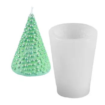 Силиконовая форма для рождественской елки, 3D Форма для силиконовой смолы, Восковая свеча, Мыльная глина, поделки для декора домашней вечеринки, формы для свечей для