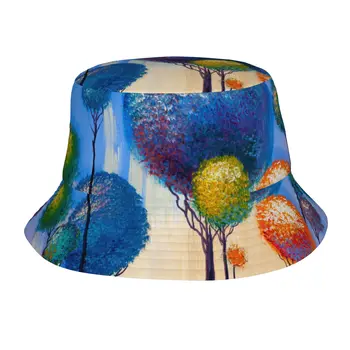 Разноцветные деревья, панама для мужчин и женщин, рыбацкие летние кепки для походов на открытом воздухе
