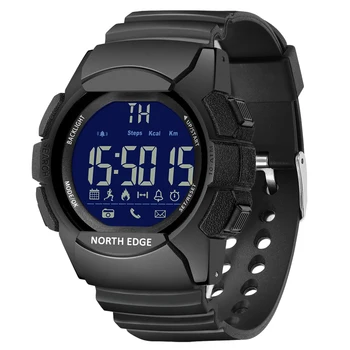 Светодиодные цифровые спортивные секундомеры NORTH EDGE, военные мужские часы, 100-метровый Водонепроницаемый Многофункциональный Bluetooth-будильник, смарт-часы AK