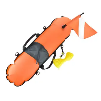 Поплавковый буй для подводного плавания с флажком дайвера, D-образный, оральный надувной, 20 видимых точек для подводного плавания, подводной охоты, фридайвинга