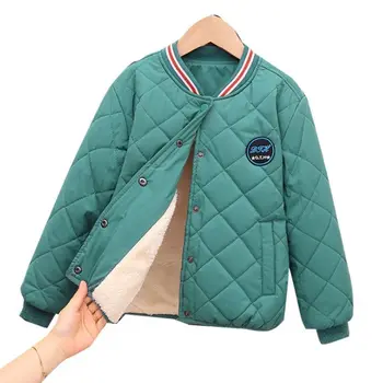 Зимняя кашемировая детская куртка для девочек и мальчиков, хлопковые Плюс плотные пальто, одежда для подростков, модная детская парка, верхняя одежда для 5-12 лет