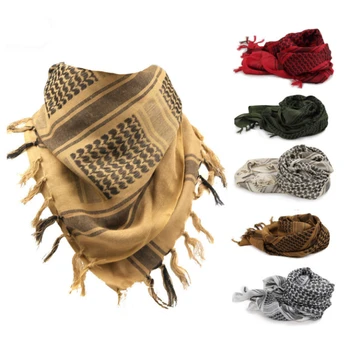 Уличный тактический камуфляжный шарф из чистого хлопка, с теплой шеей, защищающий от ветра и песка, арабский квадратный шарф