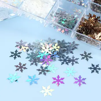 1 Коробка, Декор для ногтей в виде снежинок, Сверкающий визуальный эффект, Декоративное ДОМАШНЕЕ ЖИВОТНОЕ, Красочные роскошные блестки, хлопья-пайетки в виде снежинок