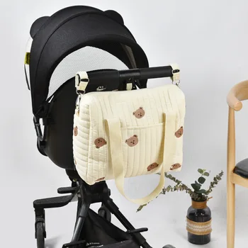 Сумка для подгузников для новорожденных, сумка для мамы, стеганая коляска с вышивкой, органайзер для хранения подгузников, большие сумки, детские сумки для мамы