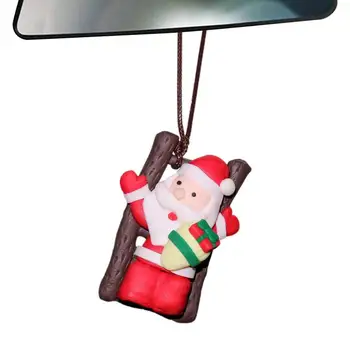 Украшение зеркала заднего вида Подвеска в салон автомобиля с Рождественской лестницей Санта Клаус Регулируемые Поворотные подвески для салона автомобиля