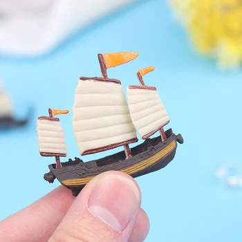 Миниатюрная модель кукольного домика, Мини Пиратский корабль, Морская яхта, Декор Океанской лодки