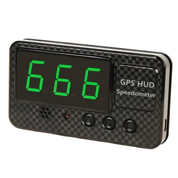 Универсальный головной дисплей GPS Спидометр Одометр Цифровой дисплей скорости миль в час превышение скорости Будильник для автомобилей C60S