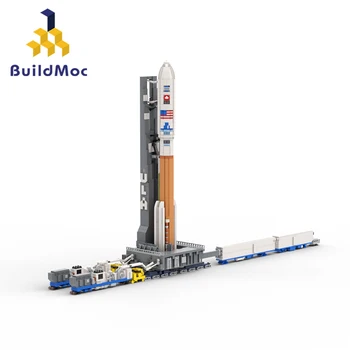 MOC Модель транспортного средства Space V Launchp Trans Набор строительных блоков 1: 110 Базовый автомобиль для запуска ракеты Игрушки Подарки на день рождения
