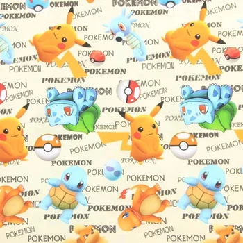 1 Ярд Pokemon The Alphabet, 100 Хлопчатобумажная ткань, лоскутное шитье, домашний текстиль, чехол, одеяло, рукоделие, ткань своими руками