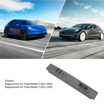 USB-концентратор на центральной консоли, безопасная эксплуатация, док-станция USB-концентратора, идеально подходящая с регулируемой светодиодной подсветкой для Tesla Model 3 Y Eletric
