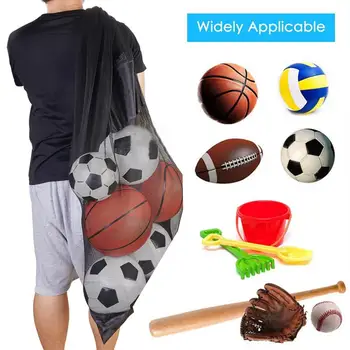 Спортивное оборудование Вместительная сумка для спортивных мячей, сумка для спортивных мячей с регулируемым ремнем, сетчатая для хранения баскетбольной, волейбольной, футбольной команды