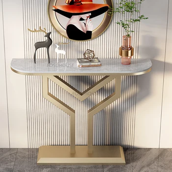 Современный консольный столик из кованого железа Дизайн мебели для гостиной, вход в коридор, стол для украшения стены