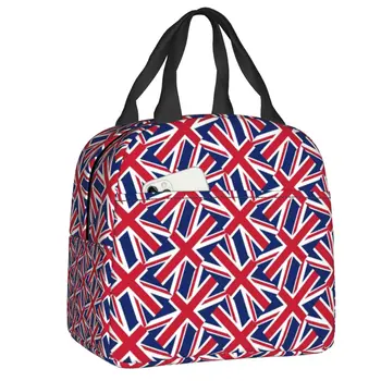 Ланч-бокс с флагом Соединенного Королевства, женский водонепроницаемый термохолодильник с британским символом, сумка для ланча с изоляцией от продуктов, школьные сумки для пикника