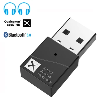 Bluetooth 5.2 Передатчик 5.0 APTX HD LL Адаптивный беспроводной аудиоадаптер USB с низкой задержкой Громкой связи для ноутбука PS4 ПК телевизора