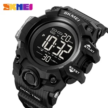 Электронные часы SKMEI Dual Time для мужчин, военные водонепроницаемые спортивные наручные часы, хроно Противоударные светящиеся часы, цифровые часы